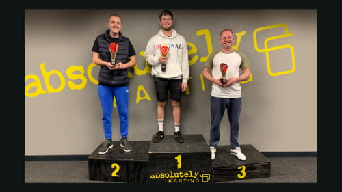 Karting winners on the podium
